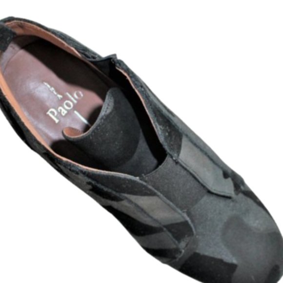 Linea Paolo Felicia Dark Gray & Black Camo Low Wedge Ankle Bootie, Size … - Picture 5 of 11